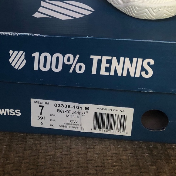 KSWISS Tennis Shoes - Men's size 7 - White - Picture 2 of 2